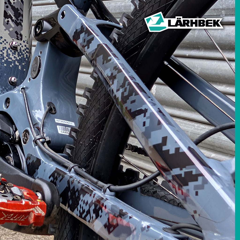 Bike Shield – Clear Frame Protection with Printed Graphic Pattern