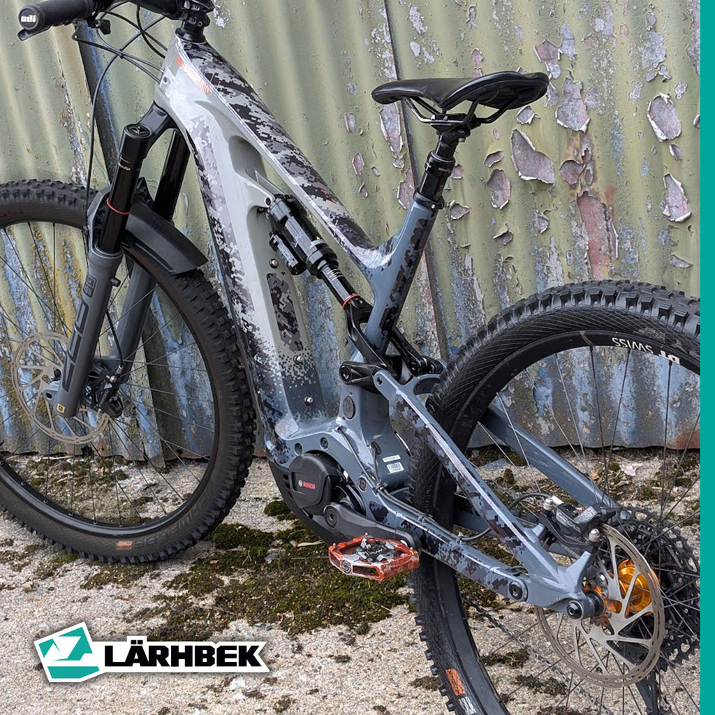 Bike Shield – Clear Frame Protection with Printed Graphic Pattern