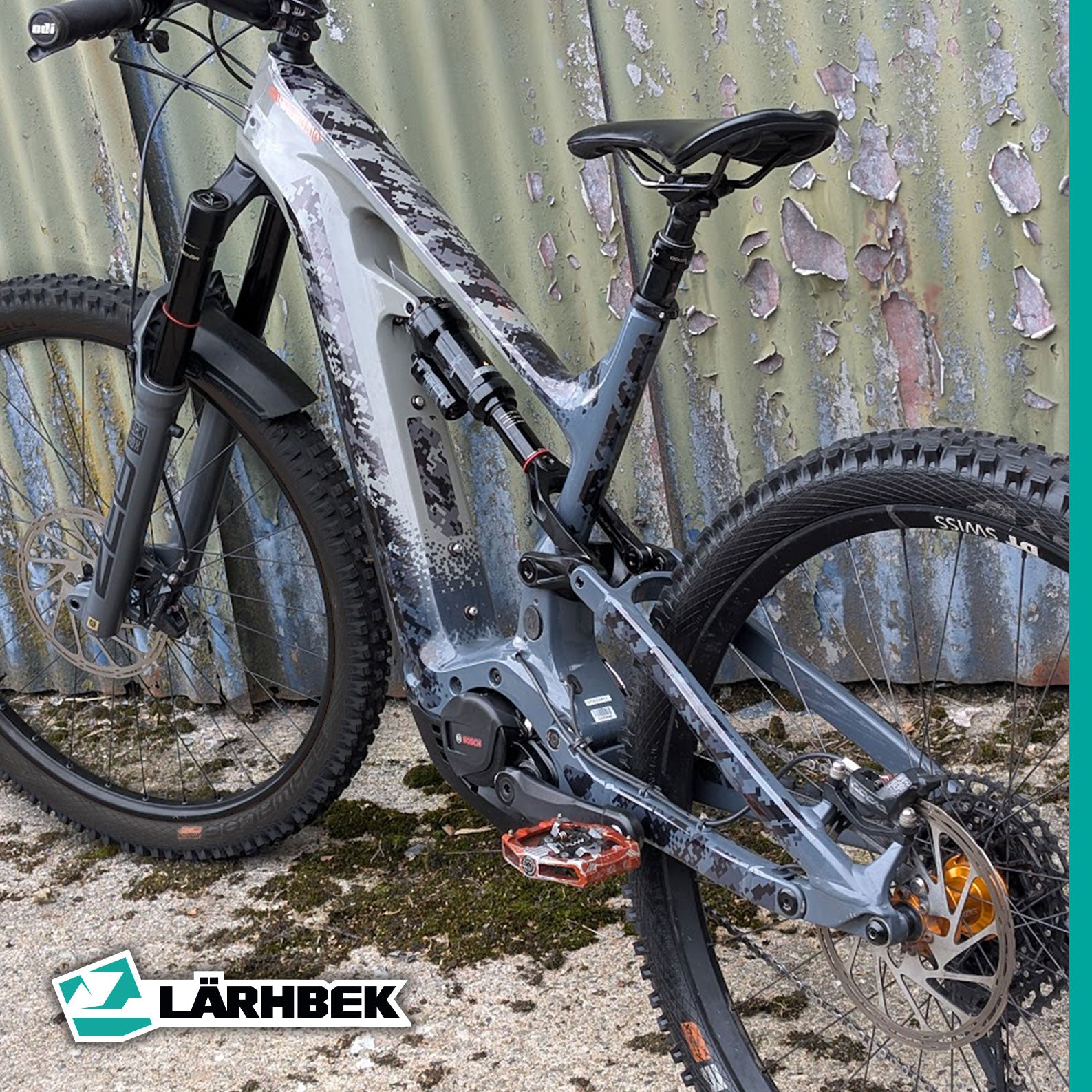 Bike Shield – Clear Frame Protection with Printed Graphic Pattern