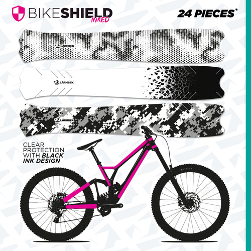 Bike Shield – Clear Frame Protection with Printed Graphic Pattern