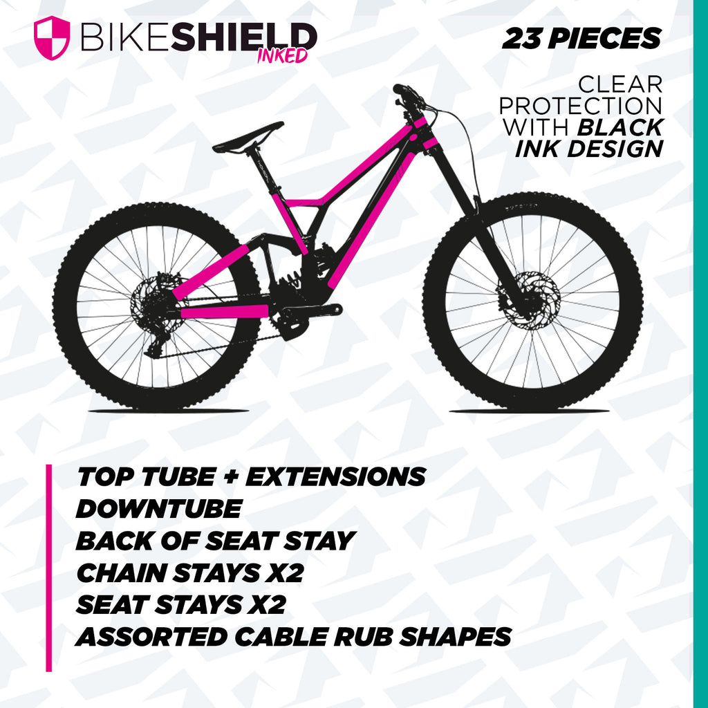 Bike Shield – Clear Frame Protection with Printed Graphic Pattern