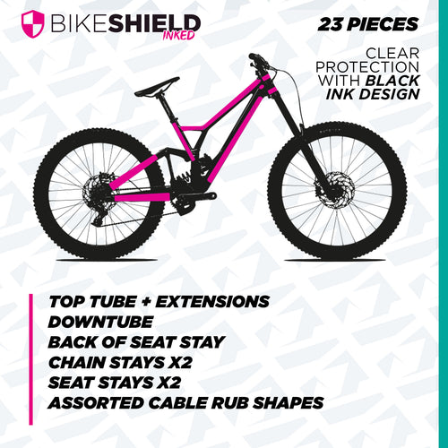 Bike Shield – Clear Frame Protection with Printed Graphic Pattern