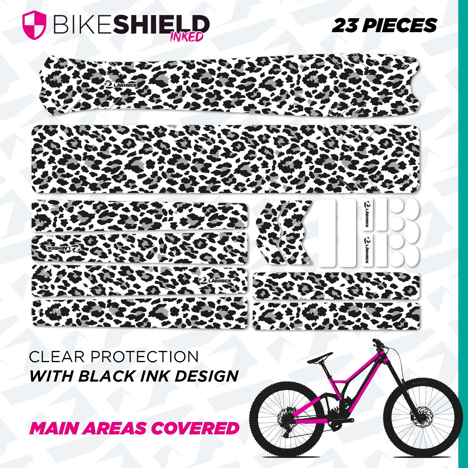 Bike Shield – Clear Frame Protection with Printed Graphic Pattern